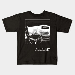 Behind The Wheel / Minimalist Graphic Design Artwork Kids T-Shirt